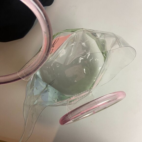 Too Faced Clear Makeup Bag Beach to The Streets Plastic Round Handles Pink Small - Picture 2 of 8